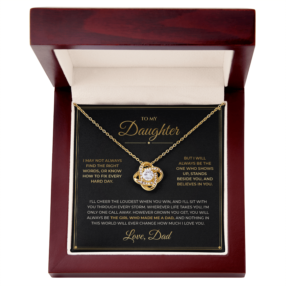 To My Daughter, Love Dad — Love Knot Necklace