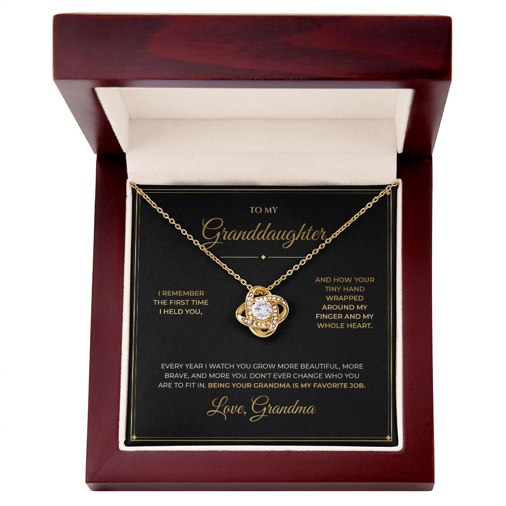 To My Granddaughter – From Grandma – Love Knot Necklace