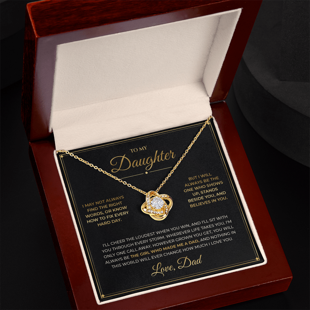To My Daughter, Love Dad — Love Knot Necklace