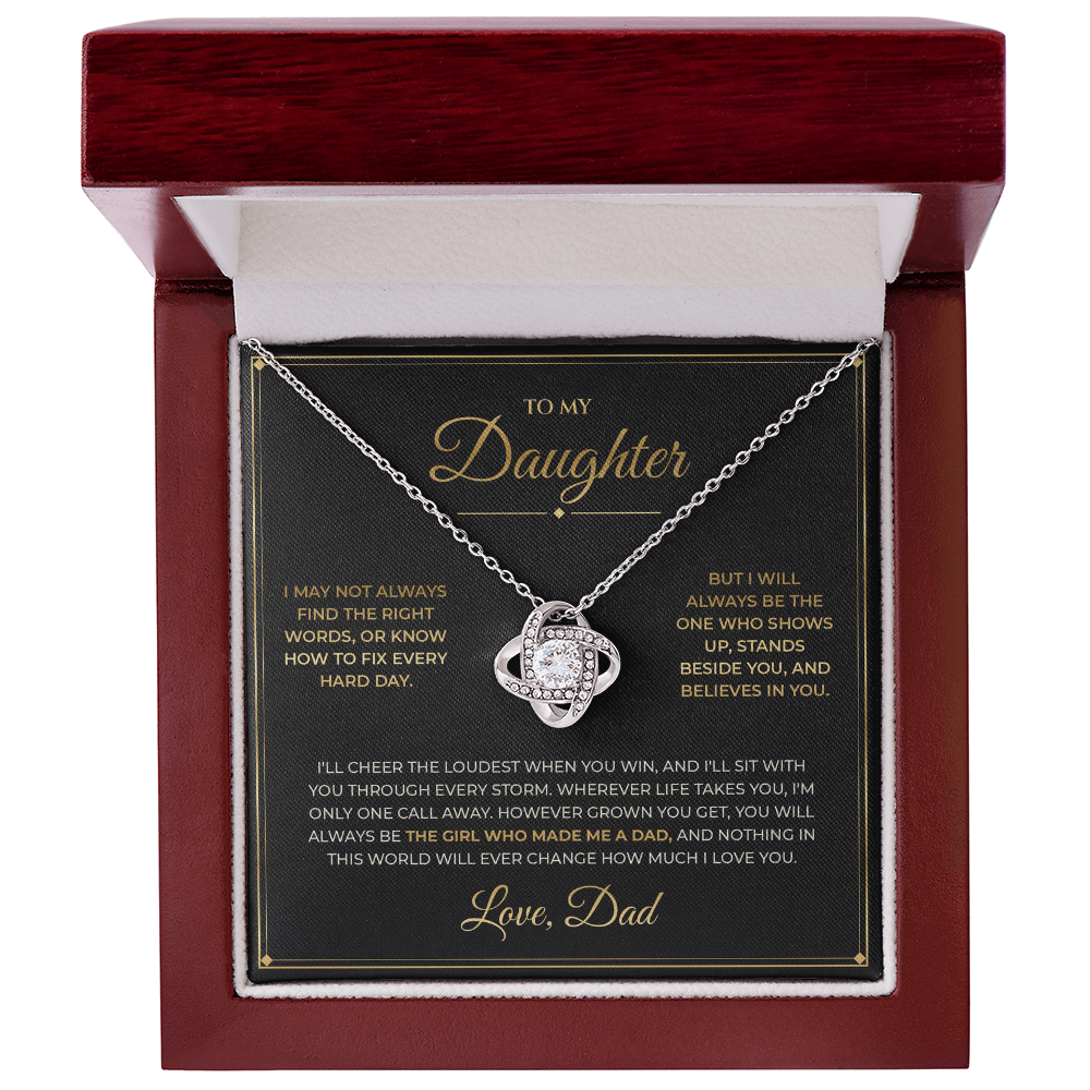 To My Daughter, Love Dad — Love Knot Necklace