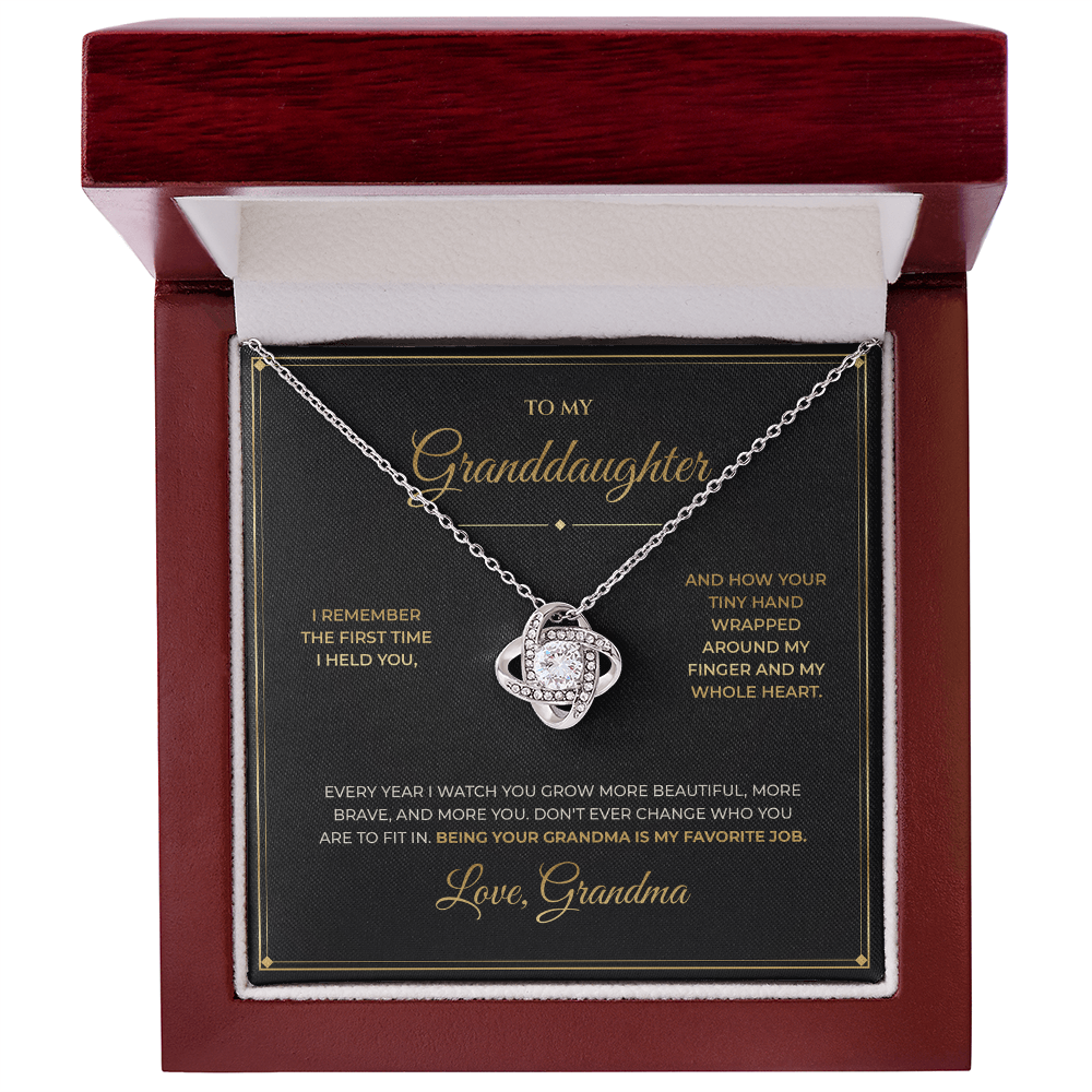 To My Granddaughter – From Grandma – Love Knot Necklace