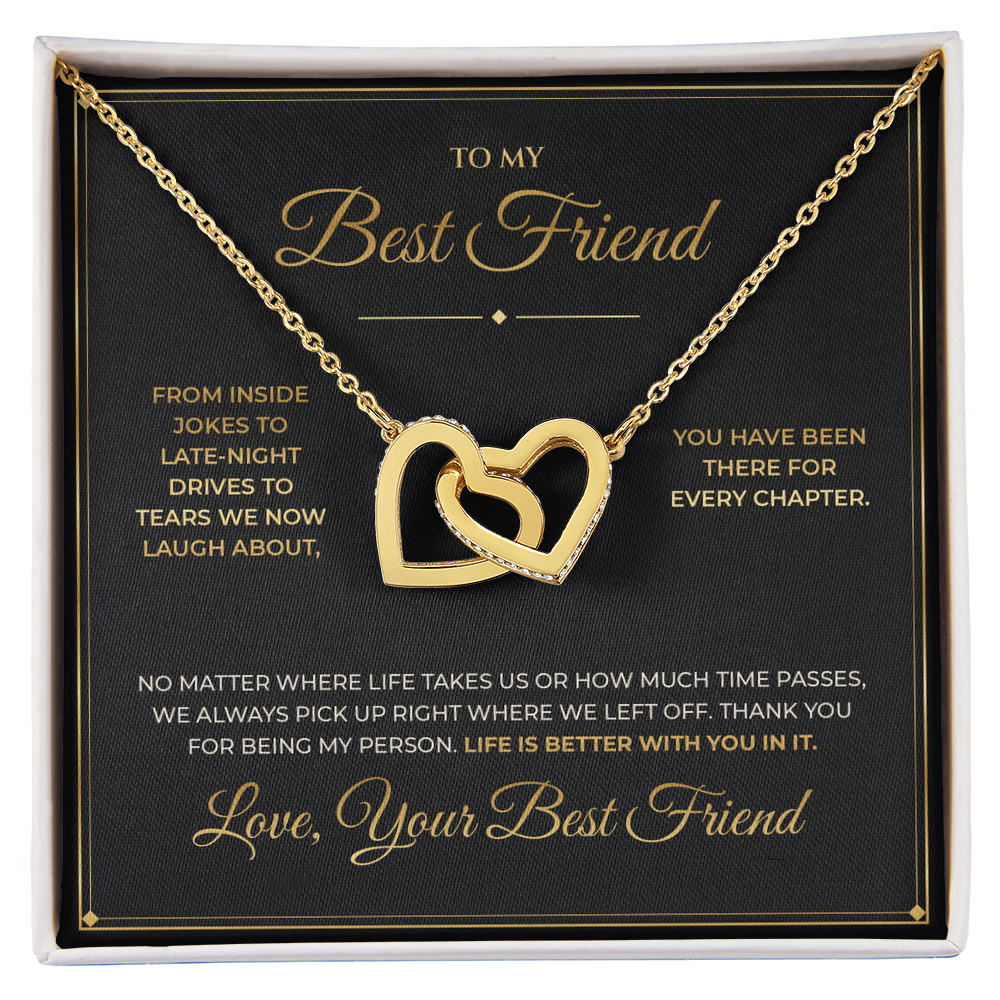To My Best Friend – Interlocking Hearts Necklace