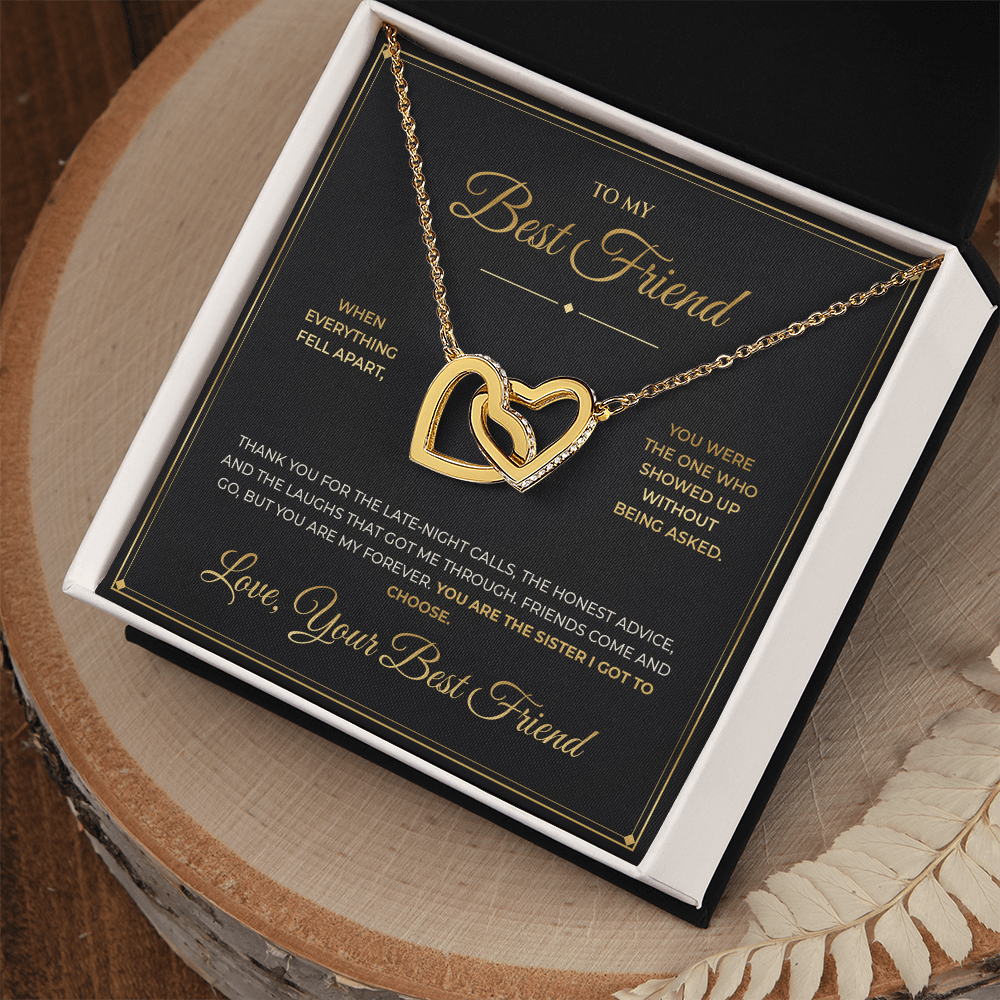 To My Best Friend – Interlocking Hearts Necklace