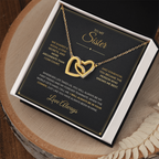 To My Sister – Interlocking Hearts Necklace
