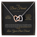 To My Best Friend message card with Interlocking Hearts — You are the sister I got to choose