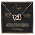 To My Sister message card with Interlocking Hearts — I will always be in your corner