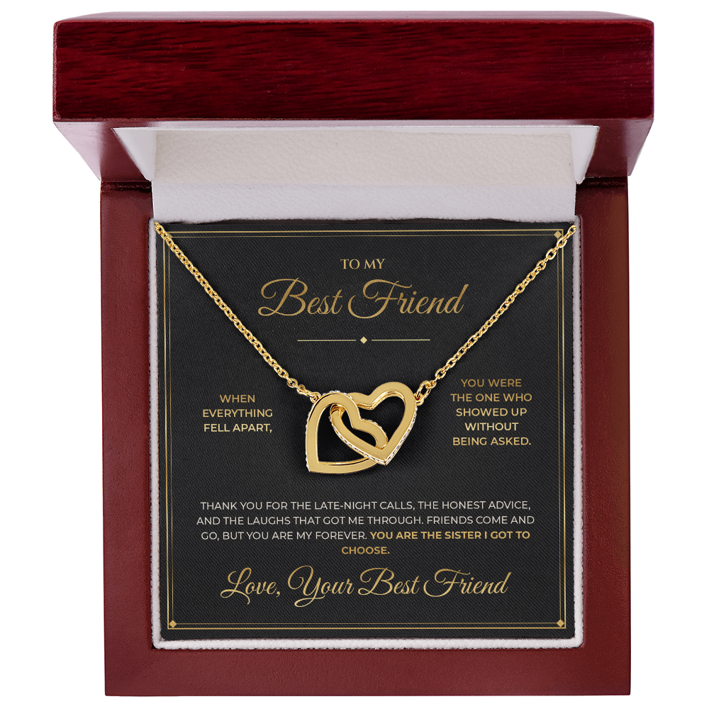 To My Best Friend – Interlocking Hearts Necklace