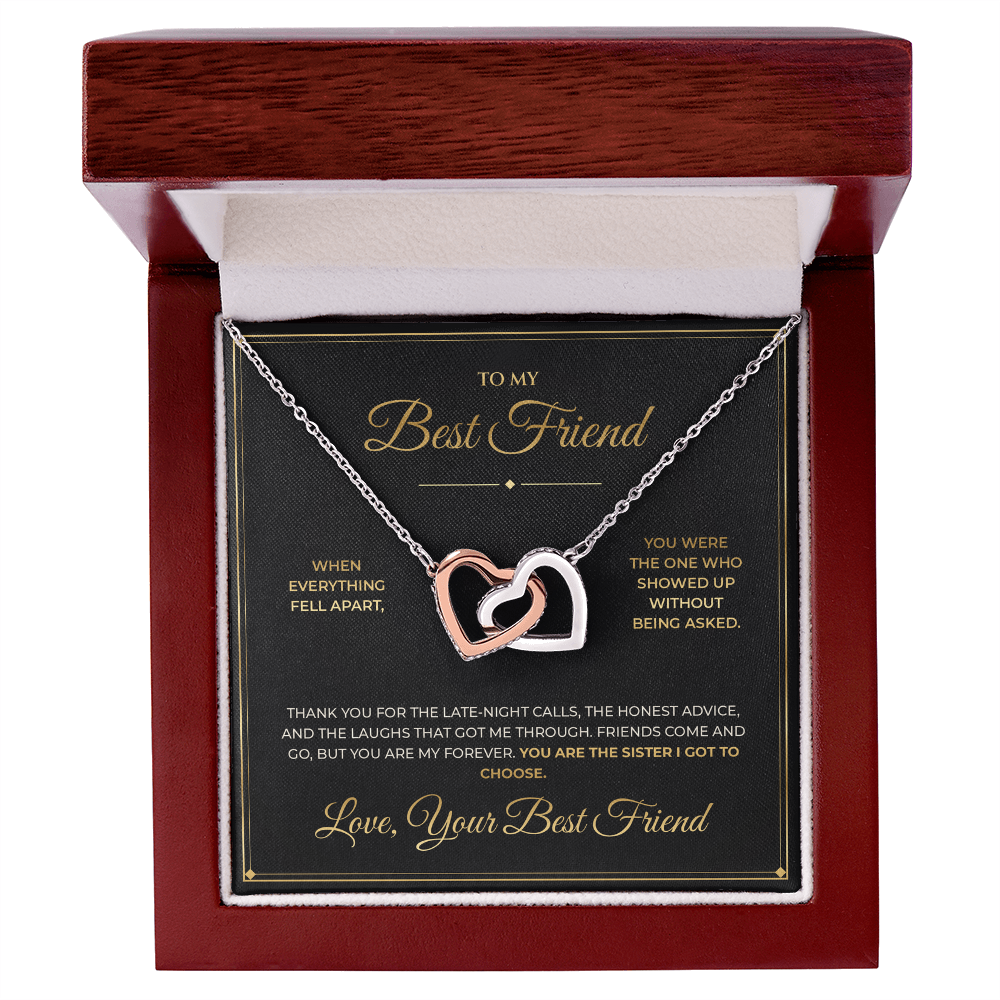 To My Best Friend – Interlocking Hearts Necklace