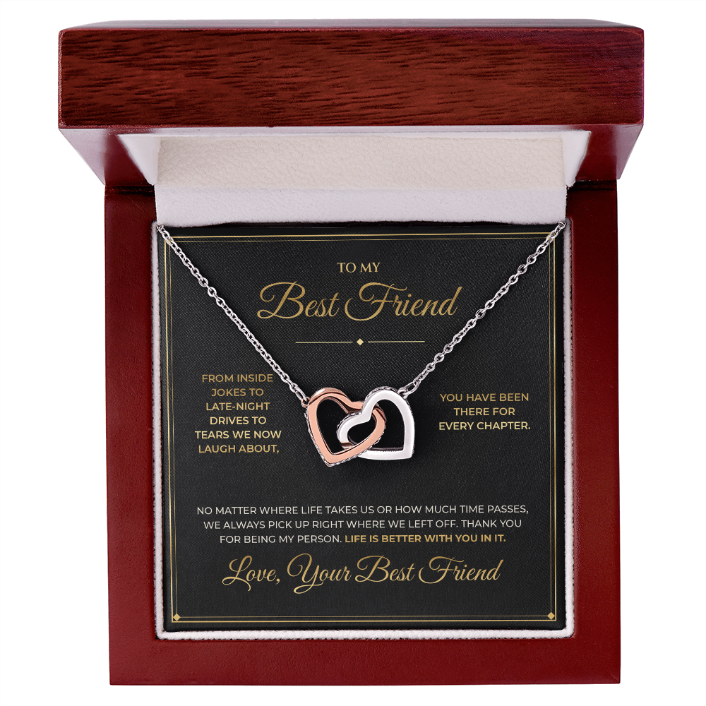 To My Best Friend – Interlocking Hearts Necklace