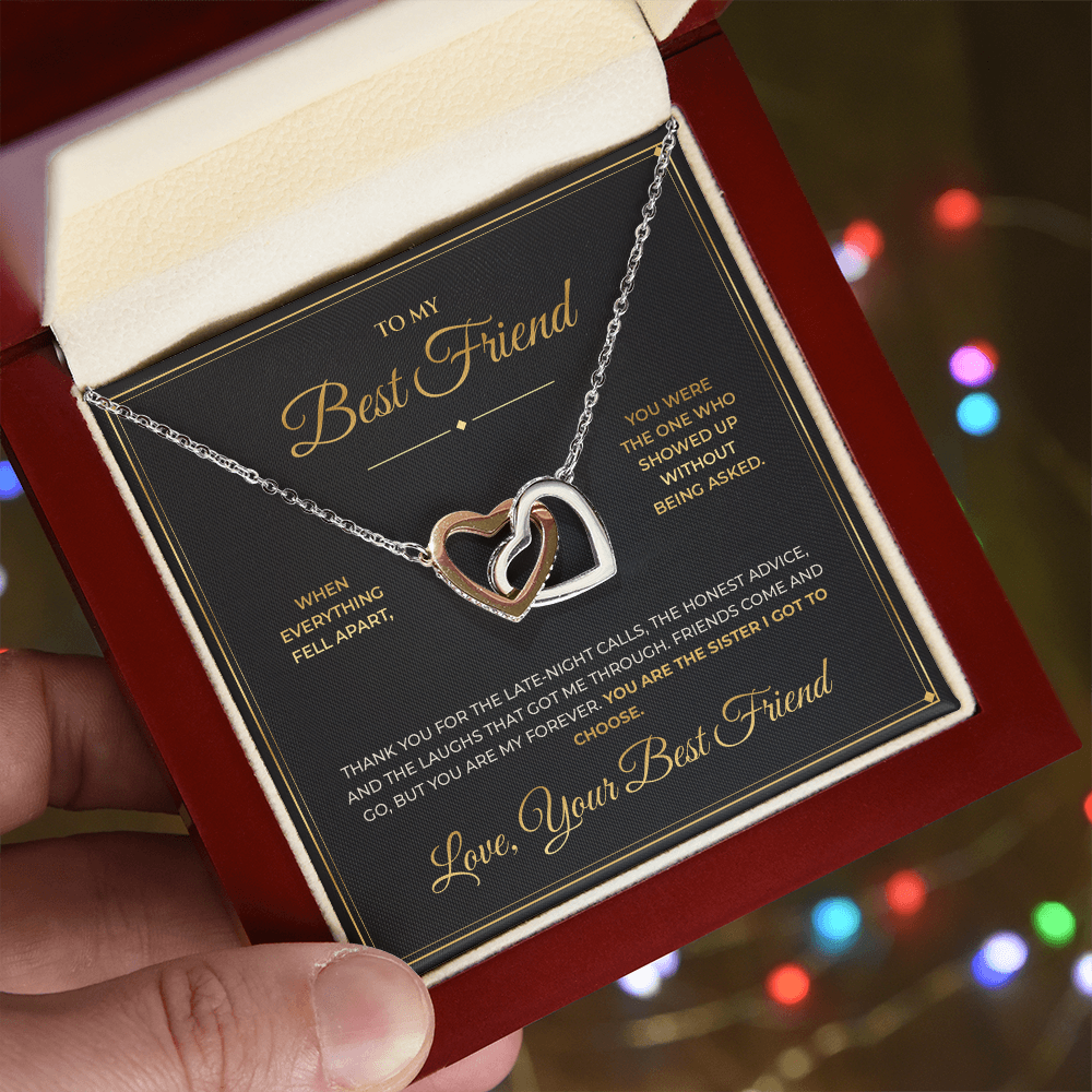 To My Best Friend – Interlocking Hearts Necklace