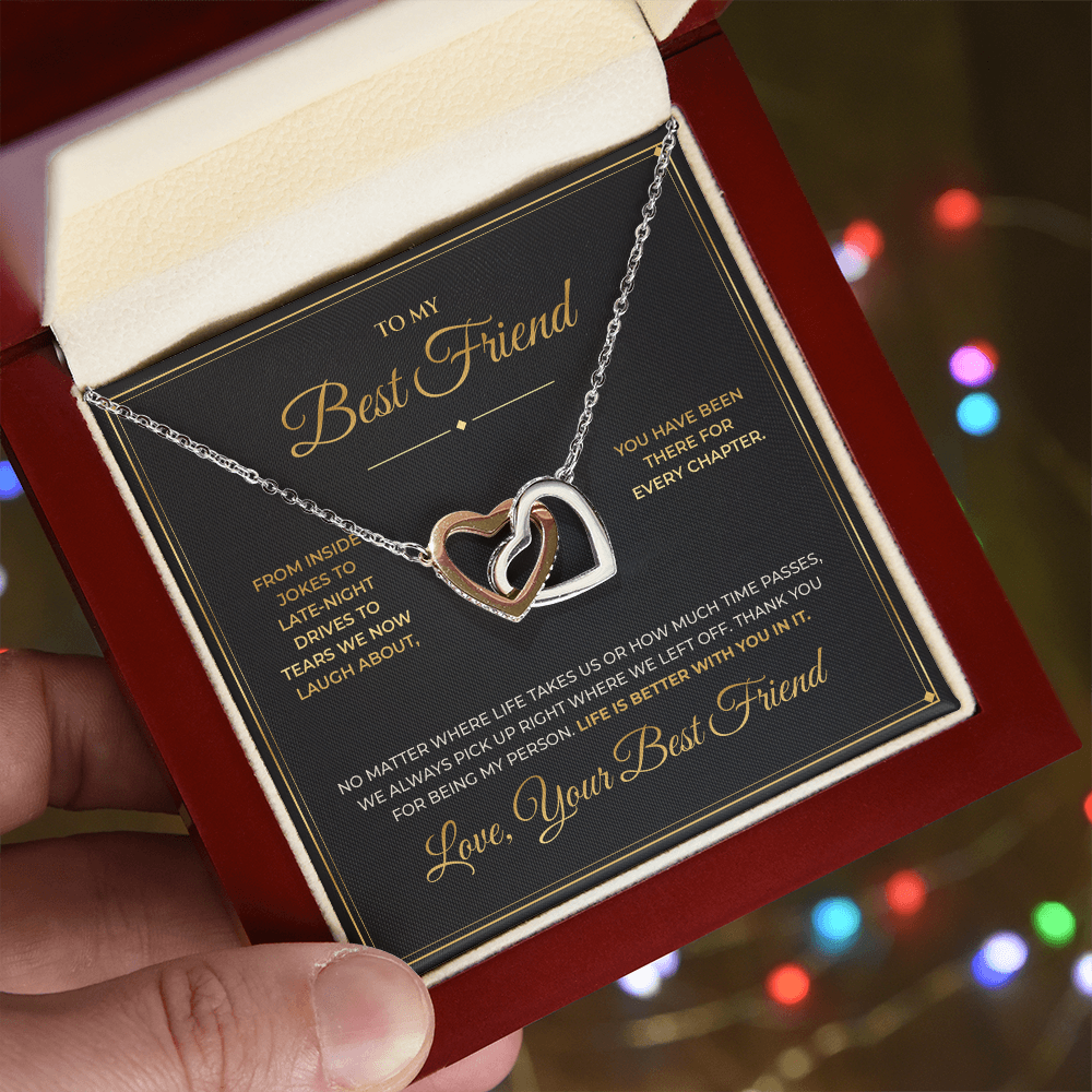 To My Best Friend – Interlocking Hearts Necklace