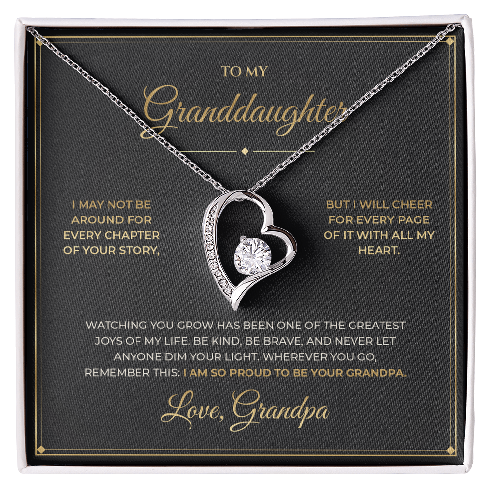To My Granddaughter – From Grandpa – Forever Love Necklace