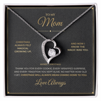 To My Mom message card for Christmas with Forever Love — Christmas will always mean coming home to you