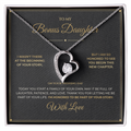 To My Bonus Daughter message card for Wedding Day with Forever Love — I'm honored to be part of your story
