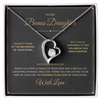 To My Bonus Daughter message card for Wedding Day with Forever Love — I'm honored to be part of your story