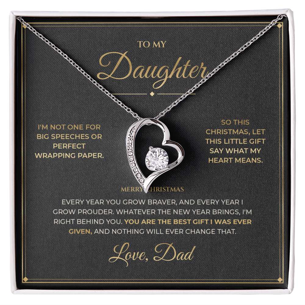 To My Daughter – From Dad – Christmas Forever Love Necklace