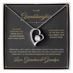 To My Granddaughter message card with Forever Love — We are so proud of you, sweetheart