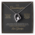 To My Granddaughter message card with Forever Love — Grandpa is always in your corner