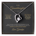To My Granddaughter message card with Forever Love — Grandpa is always in your corner