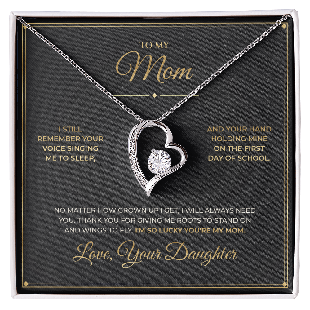 To My Mom message card with Forever Love — I'm so lucky you're my mom