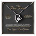 To My Best Friend message card with Forever Love — No distance can shrink a friendship like ours