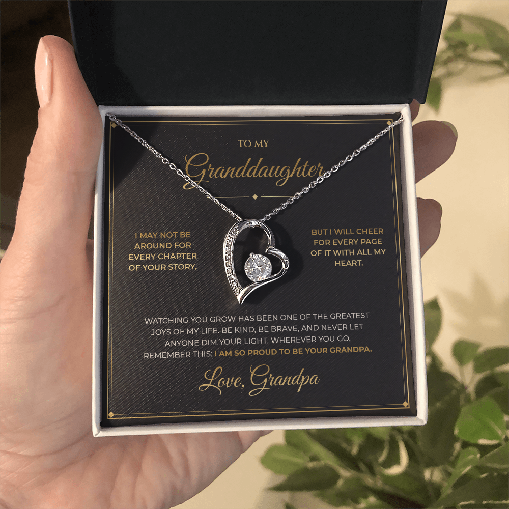 To My Granddaughter – From Grandpa – Forever Love Necklace
