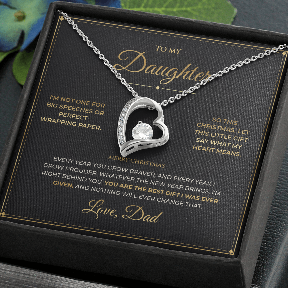 To My Daughter – From Dad – Christmas Forever Love Necklace