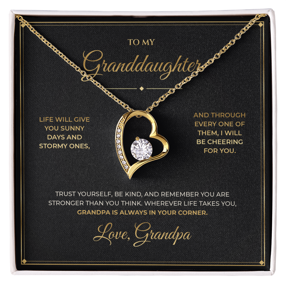 To My Granddaughter – From Grandpa – Forever Love Necklace