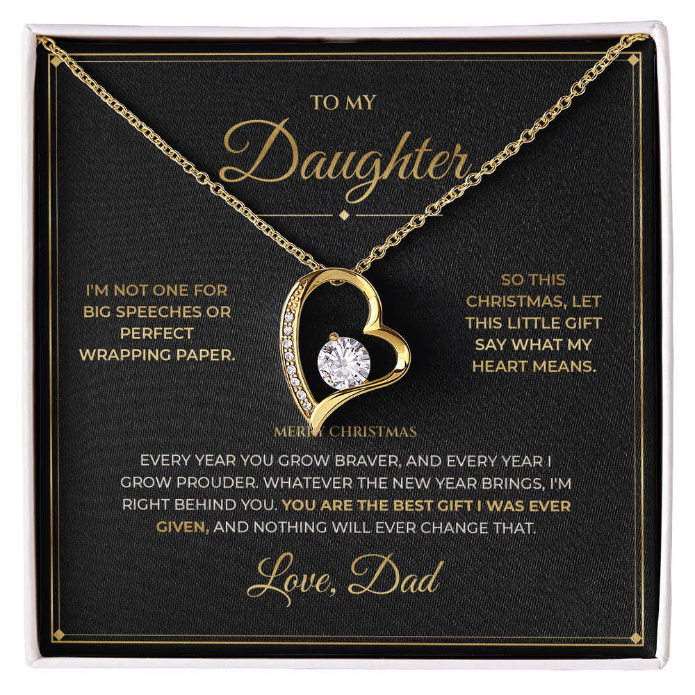 To My Daughter – From Dad – Christmas Forever Love Necklace