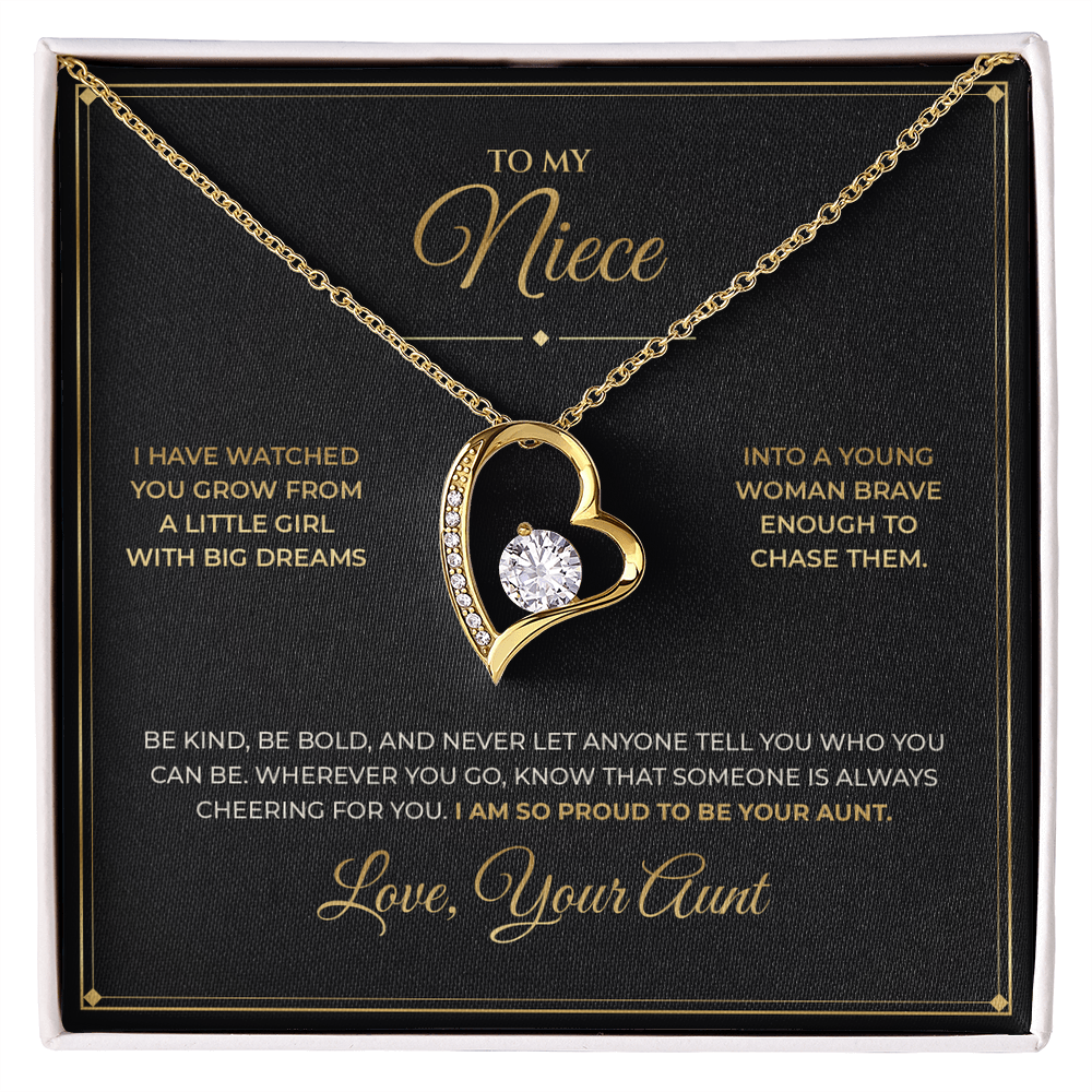 To My Niece – From Aunt – Forever Love Necklace