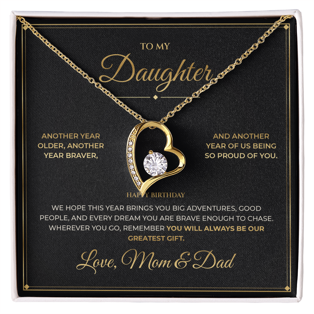 To My Daughter – Birthday Gift From Mom & Dad – Forever Love Necklace
