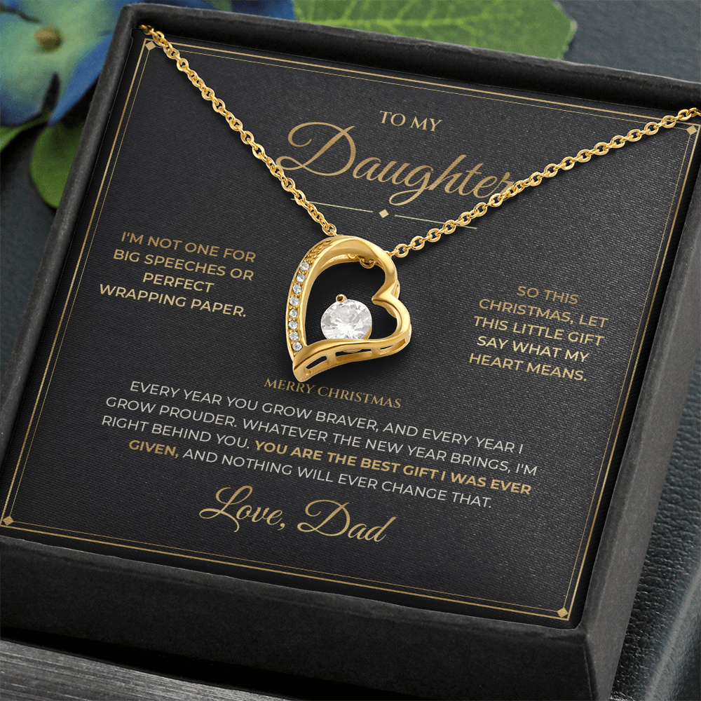 To My Daughter – From Dad – Christmas Forever Love Necklace